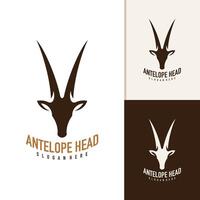 antilop huvud logotyp design . antilop illustration logotyp begrepp vektor