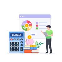 Budget Planung, Finanzen Verwaltung Illustration. vektor