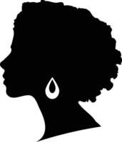 svart kvinna historia månad silhuett. isolerat på vit bakgrund. svart kvinna silhuett vektor