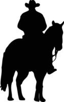 Cowboy und Pferd Silhouette. Illustration mit eben Design vektor