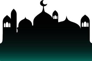 islamisch Moschee Silhouette. Ramadhan kareem Moschee. isoliert schwarz Moschee Silhouette. isoliert Illustration vektor