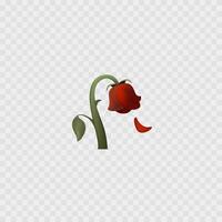 ein rot Rose mit ein gebrochen Stengel vektor