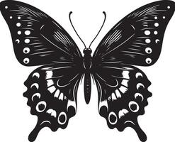 detailliert Schmetterling Silhouette, schwarz Farbe Silhouette vektor