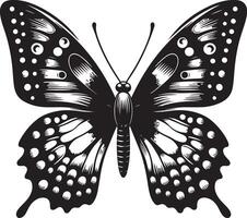 detailliert Schmetterling Silhouette, schwarz Farbe Silhouette vektor