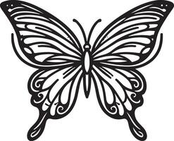 Schmetterling Linie Kunst Illustration, Schmetterling fliegend auf das Luft Silhouette vektor