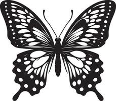 schwarz und Weiß Schmetterling Silhouette, schwarz Farbe Silhouette vektor