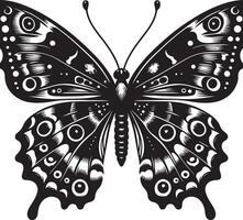 detailliert Schmetterling Silhouette, schwarz Farbe Silhouette vektor
