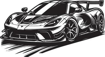 Sport Auto, Linie Kunst Illustration, Sport Auto, Silhouette vektor