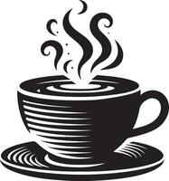 Kaffee Logo Silhouette, schwarz Farbe Silhouette vektor