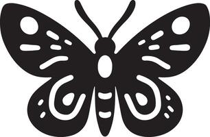 süß Schmetterling im Gekritzel Stil Motte, schwarz Farbe Silhouette vektor