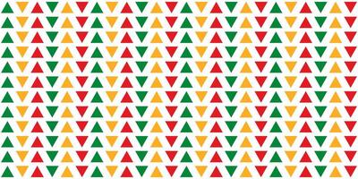 sömlös mönster med röd, gul och grön trianglar ordentligt Justerat i kolonner på en transparent bakgrund. en enkel fast mönster för omslag papper, kuddar, etc. illustration. vektor
