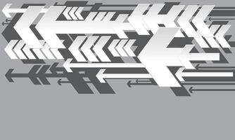 abstrakt Weiß Papier Schnitt schwarz Pfeil geometrisch Richtung Überlappung auf grau Design modern futuristisch Hintergrund vecto vektor