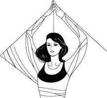 Illustration von ein schön Frau im ein Yoga Pose. Yoga. vektor