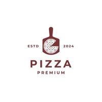 skyffel med pizza för italiensk mat logotyp design mall illustration vektor