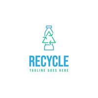 recyceln Plastik Flasche Logo Design Vorlage Illustration Idee vektor