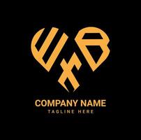 kreativ wxb Liebe Brief Logo Design vektor