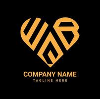 kreativ wqb Liebe Brief Logo Design vektor