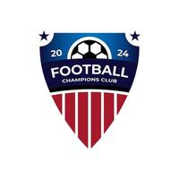 Fußball Fußball Abzeichen Logo Design Vorlagen. Logo Illustration passen zu Meisterschaft oder Team. vektor