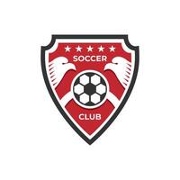 Fußball Verein Logo Design Idee mit Adler Kopf Symbol. Fußball Verein Logo, Etiketten, Embleme und Design Elemente zum Fußball Team. vektor
