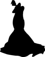 Silhouette von ein Person im ein Kleid vektor