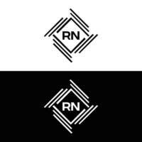 rn logotyp. r n design. vit rn brev. rn, r n brev logotyp design. första brev rn länkad cirkel versal monogram logotyp. vektor