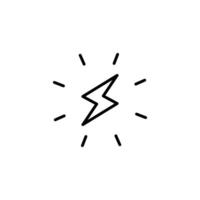 Blitz Bolzen Symbol. einfach Gliederung Stil. Elektrizität, blinken, Donner, Funke, Schock, Licht, Leistung, Blitz, Energie Konzept. dünn Linie Symbol. isoliert. vektor