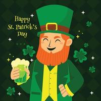 leprechaun firar st. Patricks dag vektor