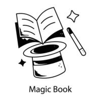 trendig magisk bok vektor