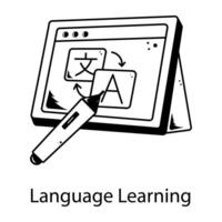 trendig språk inlärning vektor