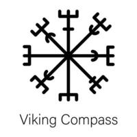 trendig viking kompass vektor