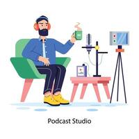 modisch Podcast Studio vektor
