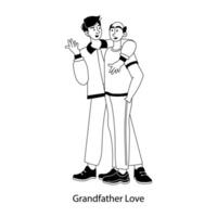 trendig farfar kärlek vektor