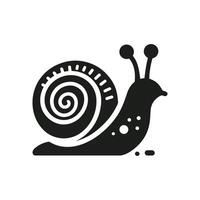 minimalistisk mollusk silhuett av snigel symbol logotyp på vit bakgrund vektor