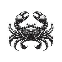 Krabbe Silhouette schwarz eben Illustration . vektor