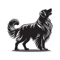 Hund Silhouette eben Illustration. vektor