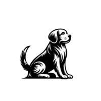 svart hund illustration isolerat på vit bakgrund vektor