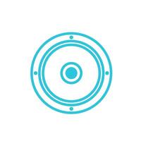 Bass Auto Lautsprecher Symbol. isoliert auf Weiß Hintergrund. von Blau Symbol Satz. vektor