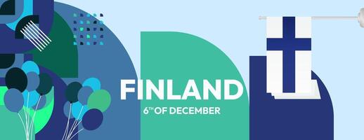 finland oberoende dag baner i geometrisk stil. färgrik modern hälsning kort för nationell dag av finland i december. design bakgrund för fira nationell Semester vektor