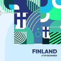 Finnland Unabhängigkeit Tag Platz Banner im geometrisch Stil. bunt modern Gruß Karte zum National Tag von Finnland im Dezember. Design Hintergrund zum feiern National Urlaub vektor