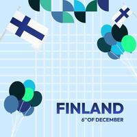 Finnland Unabhängigkeit Tag Platz Banner im geometrisch Stil. bunt modern Gruß Karte zum National Tag von Finnland im Dezember. Design Hintergrund zum feiern National Urlaub vektor