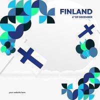 Finnland Unabhängigkeit Tag Platz Banner im geometrisch Stil. bunt modern Gruß Karte zum National Tag von Finnland im Dezember. Design Hintergrund zum feiern National Urlaub vektor