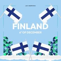 Finnland Unabhängigkeit Tag Platz Banner im geometrisch Stil. bunt modern Gruß Karte zum National Tag von Finnland im Dezember. Design Hintergrund zum feiern National Urlaub vektor