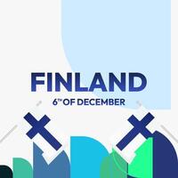 Finnland Unabhängigkeit Tag Platz Banner im geometrisch Stil. bunt modern Gruß Karte zum National Tag von Finnland im Dezember. Design Hintergrund zum feiern National Urlaub vektor