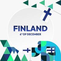 Finnland Unabhängigkeit Tag Platz Banner im geometrisch Stil. bunt modern Gruß Karte zum National Tag von Finnland im Dezember. Design Hintergrund zum feiern National Urlaub vektor