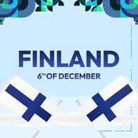 finland oberoende dag fyrkant baner i geometrisk stil. färgrik modern hälsning kort för nationell dag av finland i december. design bakgrund för fira nationell Semester vektor