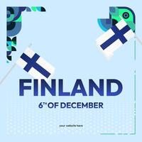 finland oberoende dag fyrkant baner i geometrisk stil. färgrik modern hälsning kort för nationell dag av finland i december. design bakgrund för fira nationell Semester vektor