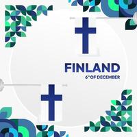 Finnland Unabhängigkeit Tag Platz Banner im geometrisch Stil. bunt modern Gruß Karte zum National Tag von Finnland im Dezember. Design Hintergrund zum feiern National Urlaub vektor