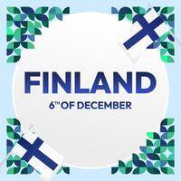 Finnland Unabhängigkeit Tag Platz Banner im geometrisch Stil. bunt modern Gruß Karte zum National Tag von Finnland im Dezember. Design Hintergrund zum feiern National Urlaub vektor