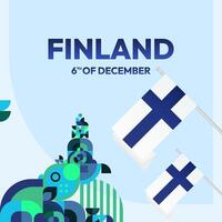 Finnland Unabhängigkeit Tag Platz Banner im geometrisch Stil. bunt modern Gruß Karte zum National Tag von Finnland im Dezember. Design Hintergrund zum feiern National Urlaub vektor