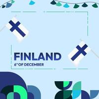 Finnland Unabhängigkeit Tag Platz Banner im geometrisch Stil. bunt modern Gruß Karte zum National Tag von Finnland im Dezember. Design Hintergrund zum feiern National Urlaub vektor